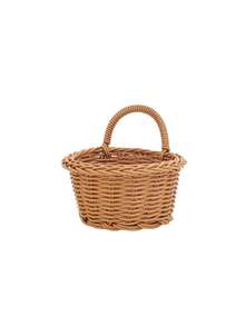 1pc PP Imitation Rattan Kitchen Storage Basket, Multi-Use Organizer For Utensils, Cups & Small Items, Perfect Graduation Gift - View 11