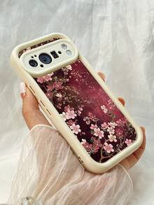 NR29 明るい月の花 桜,対応するPixel 10 9 8 Pro 9A 8A ケース、対応するiPhone17 16 15 14 13 12 11 Pro Max 7 8 16 15 14 Plus 16e 17e 17 Air ケース、フルカメラ保護ソフト TPU ケース、キャンディカラーエンジェルアイラダーマットシリコン肌に優しいタッチフォンケースカバー（女性＆女の子向け） - ホワイト - チェックする 2