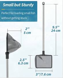 Pawfly Aquarium Fish Net With Extendable 9-24 Inch Long Handle For Betta Fish Tank Small Koi Pond And Pool - ColorA - View 4