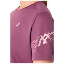Asics Camiseta de Manga Corta Icon SS Top para Mujer en color Morado - Morado - Ver 3