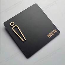 1/4件装高品质亚克力3D自粘式浴室厕所男女标识牌，适用于多种场景，高清时尚精致，耐磨，清晰指引，家居/办公装饰，小巧便携，强力背胶，易于安装 - D - 查看 6