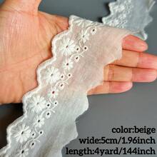 5cm Width Cotton Embroidered Daisy Lace Trim 4/16 Yard DIY Sewing Craft Wedding Garment Decor - A - View 12