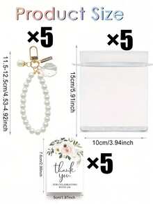 15pcs Wedding Pearl Beaded Wristlet Keychain Gift Set, Includes Pearl Keychains, Thank You Tags And White Organza Bags, Suitable For Bridal Shower, Bachelorette Party, Wedding Party Favors, Great Choice For Wedding Party Gifts And Ceremonies - one-size - View 13