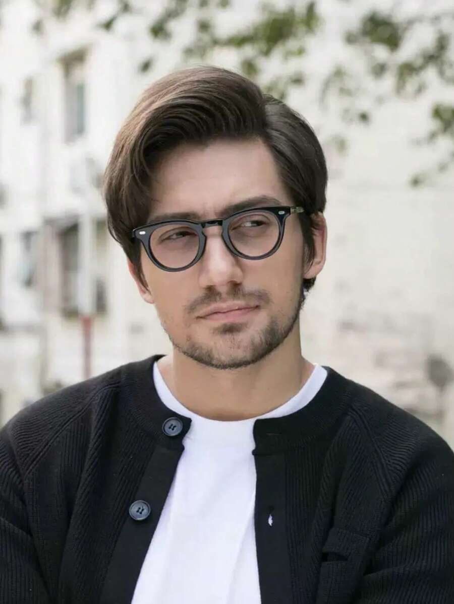 1 Pair Retro Classic Round Frame Decorative Glasses - Clear - View 1