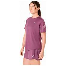 Asics Camiseta de Manga Corta Icon SS Top para Mujer en color Morado - Morado - Ver 4