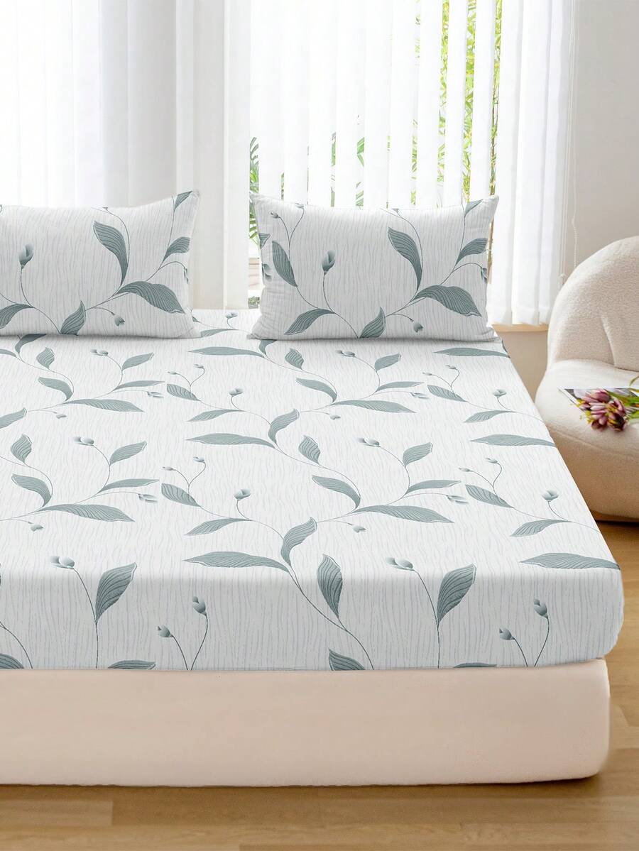 1pc Leopard Print Bed Sheet, Bedding, Fitted Sheet, Mattress Cover, Soft And Comfortable Bedding For Bedroom Mattress Protector Fitted Bed Sheet Only, Machine Washable - Multicolor - View 1