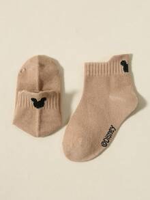 1/5/10 Pairs Disney Socks For Kids, Spring/Summer Classic Solid Color Series, Minimalist Fashion Mickey Mouse Ear/Mickey Mouse Pattern Decor, Skin-Friendly Soft Comfortable Breathable Casual Sports Socks, Suitable For Holiday Gifts/Back To School/Travel/Daily Matching/Leisure Sports, Random Color - Multicolor - View 6