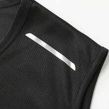 4pcs Men's Solid Color Sports Casual Sleeveless Tank Tops, Mesh Comfortable Fabric, Reflective Stripes Print, Inner Wear Home Outdoor Tops - Multicolor - View 10