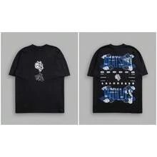 DARCSPORT American-Style  Retro T-Shirt For Couples, Men's Top, Pure Cotton Loose-Fit Round-Neck T-Shirt - T260124黑色 - 查看 12