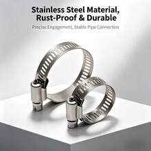 20件套304不锈钢软管卡箍组件，采用可调节螺纹齿轮螺旋卡箍，304级材质。适用于汽车燃油管路和管道系统中10种类型的水管，尺寸范围从25/64英寸到2 3/4英寸（1076毫米）。 - 彩色 - 查看 6