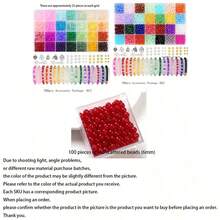 50pcs/1100pcs 8mm Crackle Crystal Beads Bracelet Jewelry Making Kit, For DIY Handmade Bracelets, Necklaces, Earrings, Jewelry, Crafts (Random Color) - Multicolor - View 8