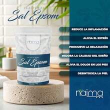 NAIMA Sal Epsom Natural 1kg Sulfato de Magnesio 100% Puro y Vegano Relajante Para Baños Masajes y Exfoliación Ideal Para el Cuidado de Pies Piel y Relajación Sin Colorantes Artificiales 68745531 - Aroma natural del pecado - Ver 5