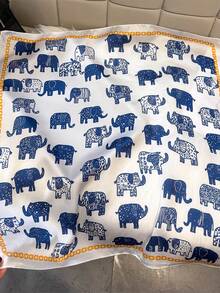 1 chiếc khăn choàng cổ bằng satin in hình voi dễ thương, kích thước 65x65cm, nhẹ, đa năng, phù hợp cho mọi mùa, đi chơi hàng ngày, dự tiệc và du lịch. - Nhiều màu - Xem 13
