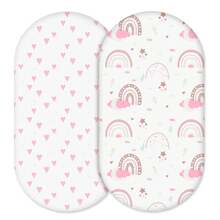 2pcs Baby Crib Fitted Sheets, Soft & Comfortable For Infant Mattress (32" X 16"), Suitable For Oval And Rectangular Cribs - Bassinet Sheet-so - View 13