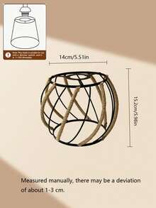 Handmade Woven Rattan Pendant Lamp Shade, Vintage Ceiling Decor Accessory, No Power Or Battery Required, Suitable For Other Party Gifts/Other Kitchen Tool Lamp Shades/Room Decor - Semicircle - View 8