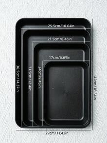 Reusable Plastic PP Trays, Suitable For Cookies, Appetizers, Snacks, Desserts, Fruit, Plastic Trays, Perfect For Party Food Display, Stackable Kitchen Countertop Trays, Multiple Sizes And Colors Available, Durable And Break-Resistant - Black - View 10