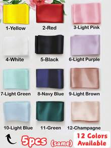 1/5/20pcs Customized Satin Strap, Printable With Personalized Text/Logo/Pattern, 160cm Length, 12 Color Options, Comes With Safety Pin, Suitable For Mother's Day, Singles Party, Wedding, Birthday, Graduation Party, Made Of High-Quality Smooth Fabric, Adorable & Unique Party Accessory - Multicolor - View 23