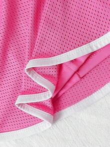 3件套女童时尚休闲运动风双层网纱裙，适合夏季日常外出穿着 - 彩色 - 查看 9