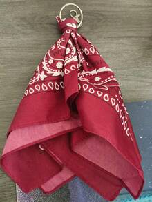 Băng đô vuông nhỏ kiểu Cashew Ins, dây đeo quần đa năng phong cách Hip-Hop/Hiphop, phụ kiện nhảy đường phố. - Đỏ - Xem 9