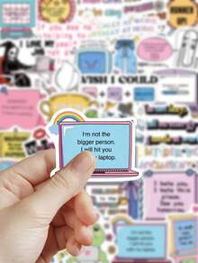 50 piezas Pegatinas de memes sarcásticos lindos para laptop, maleta, scrapbook, monopatín, decoración de guitarra, suministros de manualidades de scrapbooking - Meme sarcástico y adorable - Ver 6
