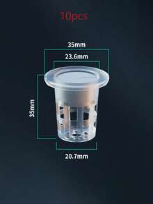 Bộ rổ ươm cây thủy canh (bao gồm 10 rổ trồng và 10 miếng xốp ươm cây) | Giữ hạt giống, chống trôi dạt, trong suốt, hệ rễ có thể nhìn thấy, thích hợp cho nhà kính ban công, hệ thống ươm hạt thủy canh. - Nhiều màu - Xem 9