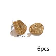 6 chiếc (3 cặp) phôi khuyên tai mạ vàng bằng thép không gỉ 304, hình trái tim/lá/tròn được dập nổi, phụ kiện khuyên tai có họa tiết để tự làm trang sức. - Đế khuyên tai - Xem 8