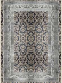 Alfombra decorativa moderna y vintage para cocina, pasillo y sala de estar, lavable a máquina y antideslizante, de Vicenza - Gris - Ver 3