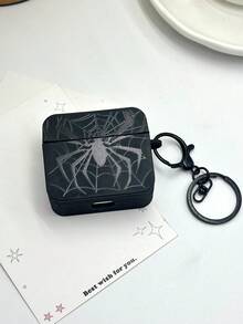 Black Spider/Butterfly Design Protective Case Compatible With Apple , Anti-Scratch And Anti-Drop Cover Compatible With Apple Wireless Earphones - 124 Black Spider - View 2