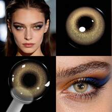 LEERMOO 1 Pair 6-Month Disposable Lenses 14.2mm Diameter, 8.6mm Base Curve, Small Pupil Satellite Brown Color , Suitable For Light And Dark Eyes, Natural Effect For Daily Makeup And Cosplay - Satellite Brown - View 6
