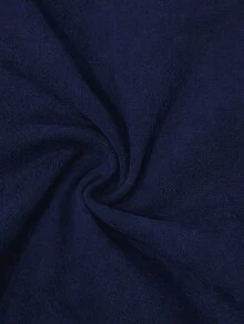 男士亞麻混紡沙灘短褲：透氣、輕盈且柔軟，沙灘度假風，深藍色面料，彈性抽繩腰部，側邊口袋，寬鬆及膝長度，適合春夏季沙灘旅行與漫步 - 藏蓝色 - 查看 3