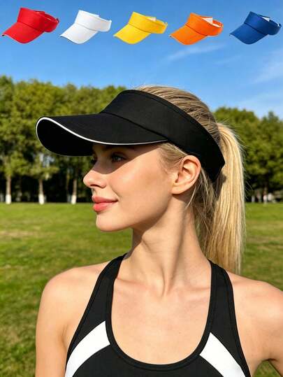 1 chiếc mũ thể thao ngoài trời có thể điều chỉnh, mũ chóp trơn unisex, phù hợp cho tennis, bóng chày, golf, thể thao, đạp xe, chạy bộ, mũ chóp trơn màu trơn, lựa chọn quà tặng lý tưởng.