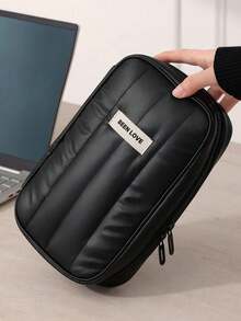 Portable Travel Electronics Organizer Bag, Large Capacity Cable Management Pouch, Fits Cables, Earphones, Waterproof Storage Case, Multi-Function Power Bank Holder, Essential For School, College, Office, Travel - Multicolor - View 9