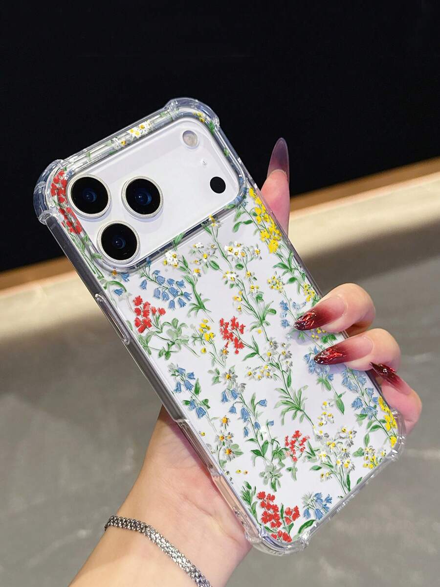 1件花卉手機殼,四角防摔保護 - 相容於 17 Pro, 16e, 16 Pro, 15 Pro, 14, 13, 12, 11, XR, XS Max; 相容於 Galaxy S26, S25, S24, S23, A16, A35/A25, A57; 相容於 Pixel 10, 9, 8, 7; 相容於 G85; 相容於 Infinix Hot 50 Pro+。清新夏季配件,非常適合禮物或個人使用。 - 無色 - 查看 1
