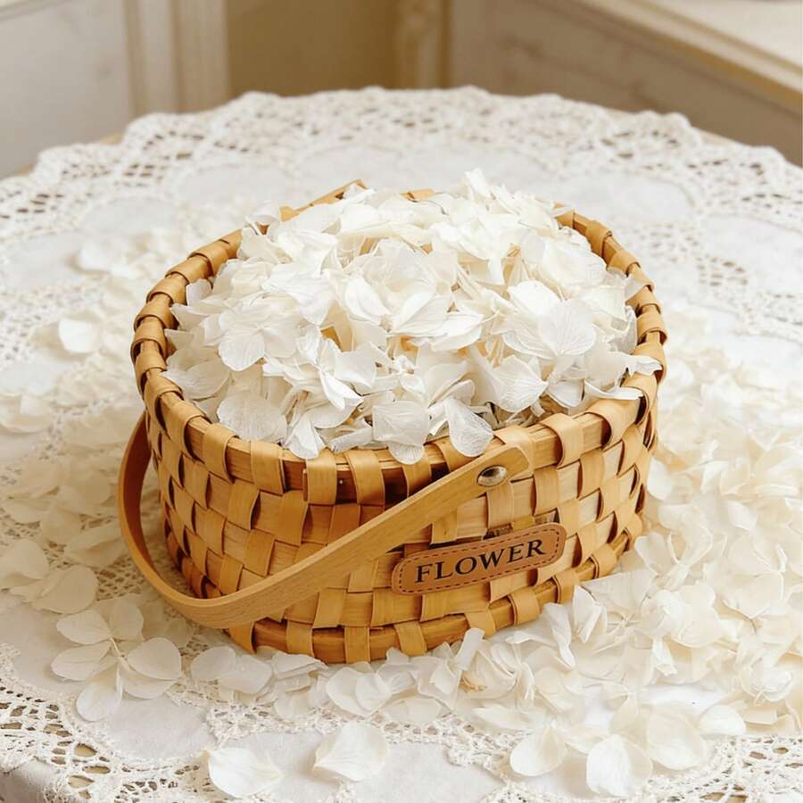 12/30/60/100g Pack Rose Petals, White Rose Petals, Suitable For Foot Bath, Body Wash, Spa, Wedding, Home Fragrance, DIY Craft Supplies - White Hydrangea Petals - View 1