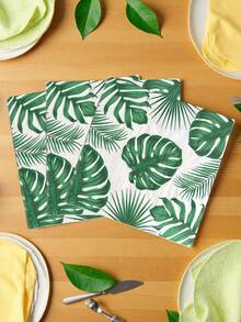 20/40pcs Elegant Tropical Plants Leaf Printed Napkins Disposable,13inch Unfolding,Green Palm Patterns Printed Paper Tissues For Spring&Summer Party Supplies;Perfect For Wedding,Birthday,Tea Party,Celebrations,Hawaiian Style,Holiday&Festive Decor Essentials,Party Napkins - Colors - View 8