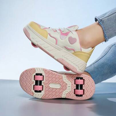 时尚酷炫街头轮滑鞋，轮滑鞋，跑酷鞋，轻便耐用透气，可拆卸设计。一双鞋，两种款式，适合所有季节，室内外均可使用。