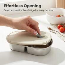1pc/2pcs 304 Stainless Steel Lunch Box, Reusable Leak Proof Bento Box, Portable Large Capacity Lunch Container, Fruit Salad Food Storage Container, Dishwasher & Microwave Allowable, Suitable For Student And Adult Use In School, Office, Outdoor Camping, Picnic, Travel, Back To School - Multicolor - View 9
