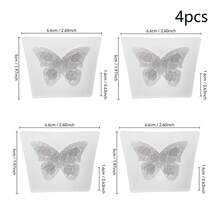 4pcs Rose Flower & Butterfly Silicone Molds - DIY Resin And Candle Making, Delicate Floral Design, Suitable For Home Decor Crafts, Candle Making Molds - White - View 2