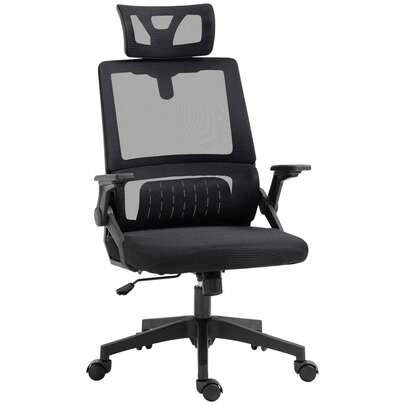 Ergonomic Adjustable Office Chair - Swivel Chair With Headrest, Lumbar Support & Armrests, Height-Adjustable Computer Chair With Rocking Function, Mesh Backrest, TÜV-Certified Gas Lift, 120kg Load Capacity For Office/Home Office