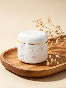 Bowknot Pattern Refillable Empty Cosmetic Jar With Lid, Travel Toiletry Container Suitable For Cream, Lotion, Makeup, Ointment, Face Mask, Travel Essentials, Fitness, Study, Outdoor Camping, Beach, Mini Perfume, Women/Men Perfume (Empty Bottle Only, No Liquid) - Multicolor - View 3