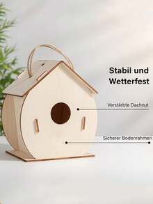 3pcs Wooden Birdhouse, Suitable For Outdoor Bird Nests, Bird Nest Landscape Decor, Outdoor Balcony Decor, Outdoor Gardening Supplies, Garden Decor, And Outdoor Windproof, Moisture-Proof And Warm Habitat - A-Brown - View 7