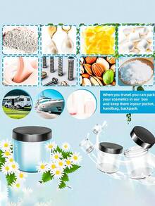 1pc Plastic Container Jars With Black Lid, Plastic Storage Jars, Plastic Jars, Wide Mouth Transparent Sample Bottle, Transparent Round Cosmetic Container, Reusable Sealed Plastic Food Storage Container With Lid, Paint Dispenser Bottle, Mask Canister, Cream Jar, Cosmetic Refillable Travel Bottle - Multicolor - View 7