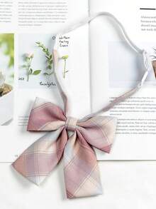 1 chiếc nơ đeo cổ bằng satin cho nữ, nơ đeo cổ có thể điều chỉnh, thích hợp cho tiệc tùng, hẹn hò hoặc thường ngày. - Đỏ - Xem 1