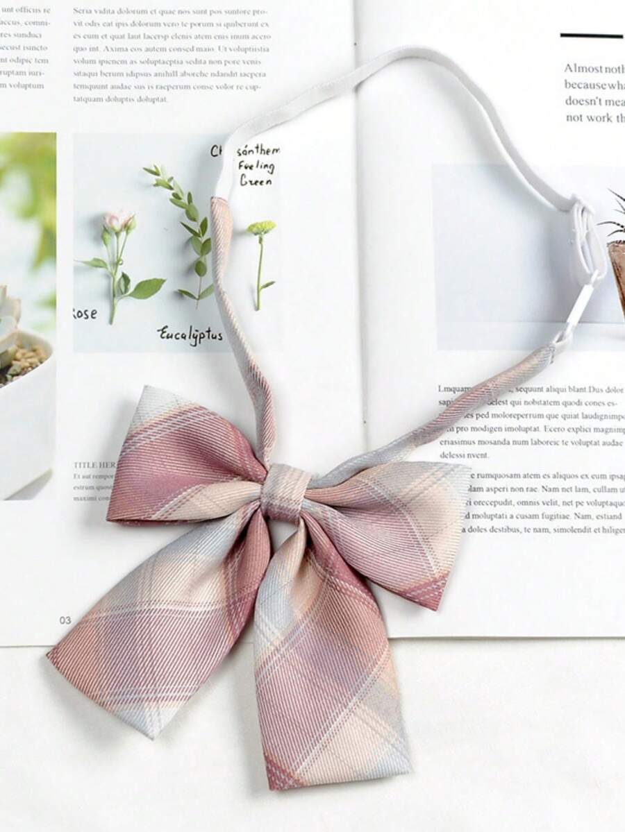 1 chiếc nơ đeo cổ bằng satin cho nữ, nơ đeo cổ có thể điều chỉnh, thích hợp cho tiệc tùng, hẹn hò hoặc thường ngày. - Đỏ - Xem 1