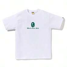 BAPE Gothic Text "World Gone Mad" Tee For Women In White - White - View 1