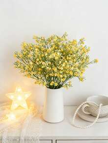 1/5PCS Artificial Lavender Bouquet Outdoor Garden Birthday Party Scene Arrangement Wedding Flower Basket Bride Hand Bouquet Home Dining Room Living Room Bedroom Window Sill Decoration Vase Ornament New Year Decoration Outdoor Garden Back To School Season - Gypsophila-yellow - View 6