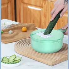 1 Set Multi-Function Vegetable Chopper - Manual Slicer, Dicer And Shredder For Potatoes, Carrots, Radishes Etc., Easy To Clean Kitchen Tool Suitable For Home And Restaurant Use - Multicolor - View 8