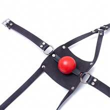 Y-Shape Restraint Leather Mouth Masks SM Strap-On Mouth Gag SM Breathable Bondage Ball Adult Fetish Sex Toys - Black - View 5