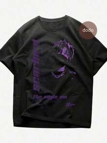 Summer Outfits For WomenSUICIDEBOY SHIRT, Suicideboy, Casual Cotton Round Neck Short Sleeve T-Shirt For Women With Bold Skeleton Graphic Print And Regular Hemsummer Outfits For Womensummer Outfits For Women,Summer Tops - 黑色 4 - 查看 11