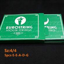 5pcs 4/4 Violin Strings - E, E, A, G, D, Balanced, Deep & Powerful Tone, Steel Core Alloy Winding, Suitable For Beginners - Green - View 4